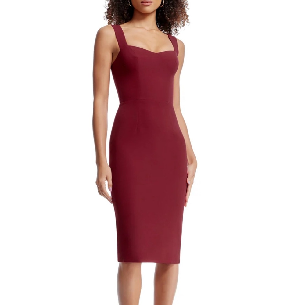 Dress the Population Burgundy Midi Dress Size XL Burgundy NWT